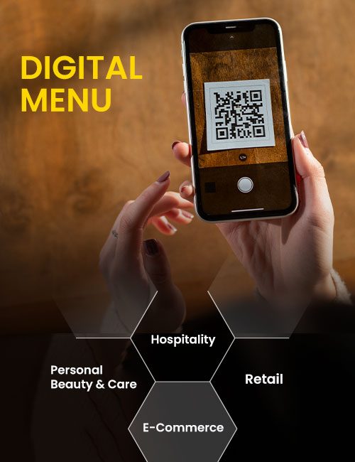 Digital menu with QR code ordering