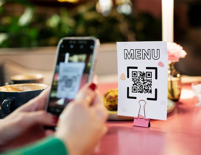 Online digital menu for hospitality